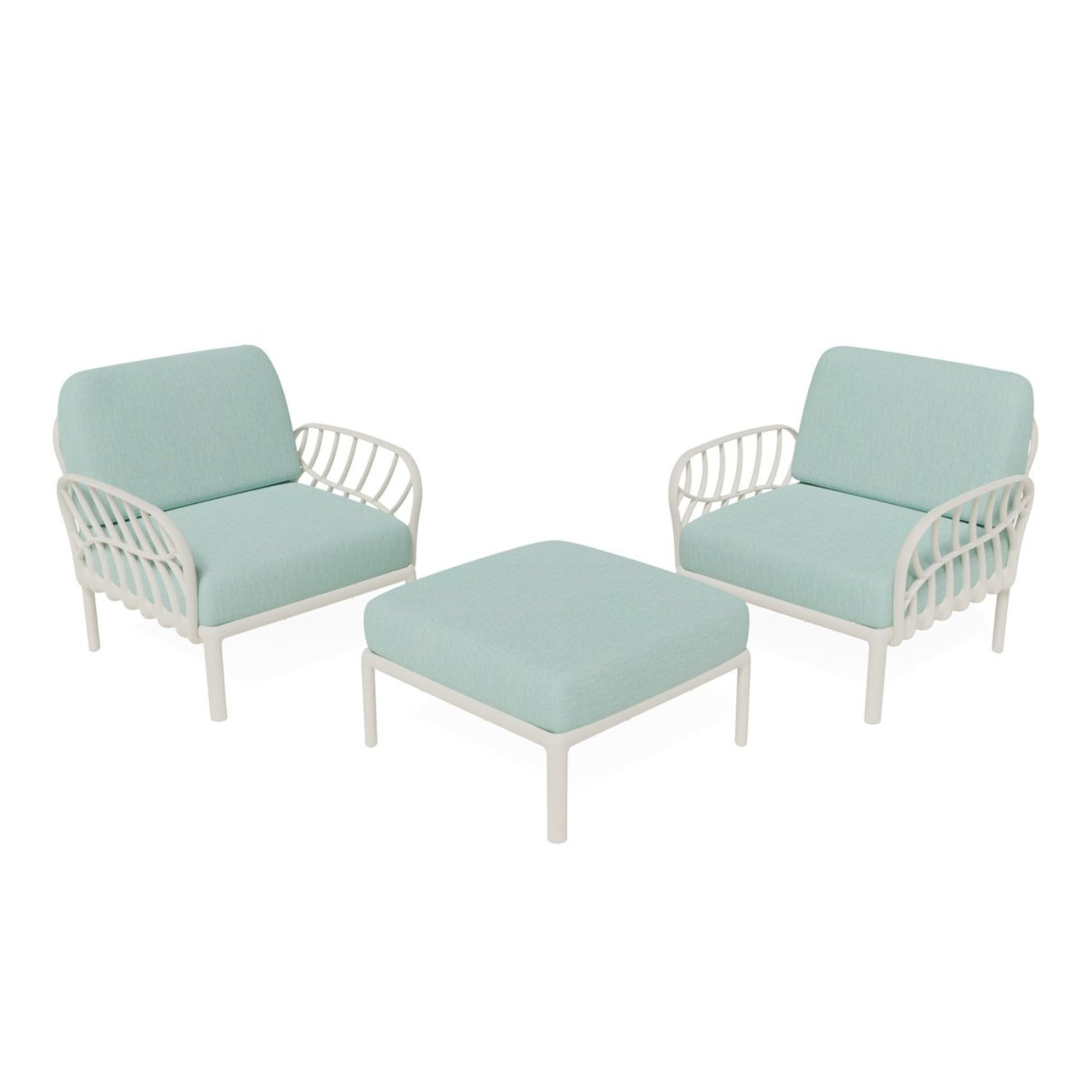Strata Furniture Dahlia Patio Set Chairs and Ottoman - ODACCOWM