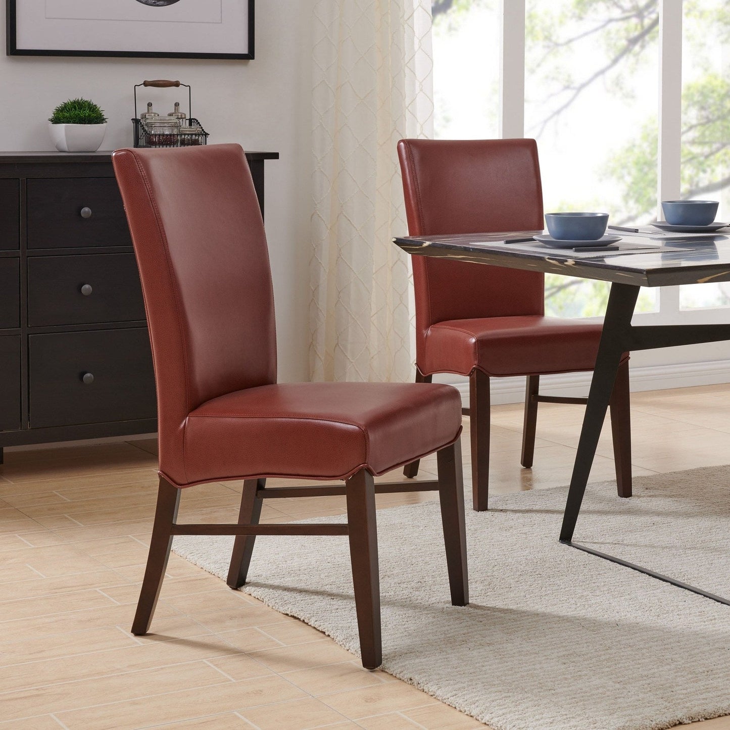 New Pacific Direct Milton Bonded Leather Dining Chair, (Set of 2) - 268239B-753