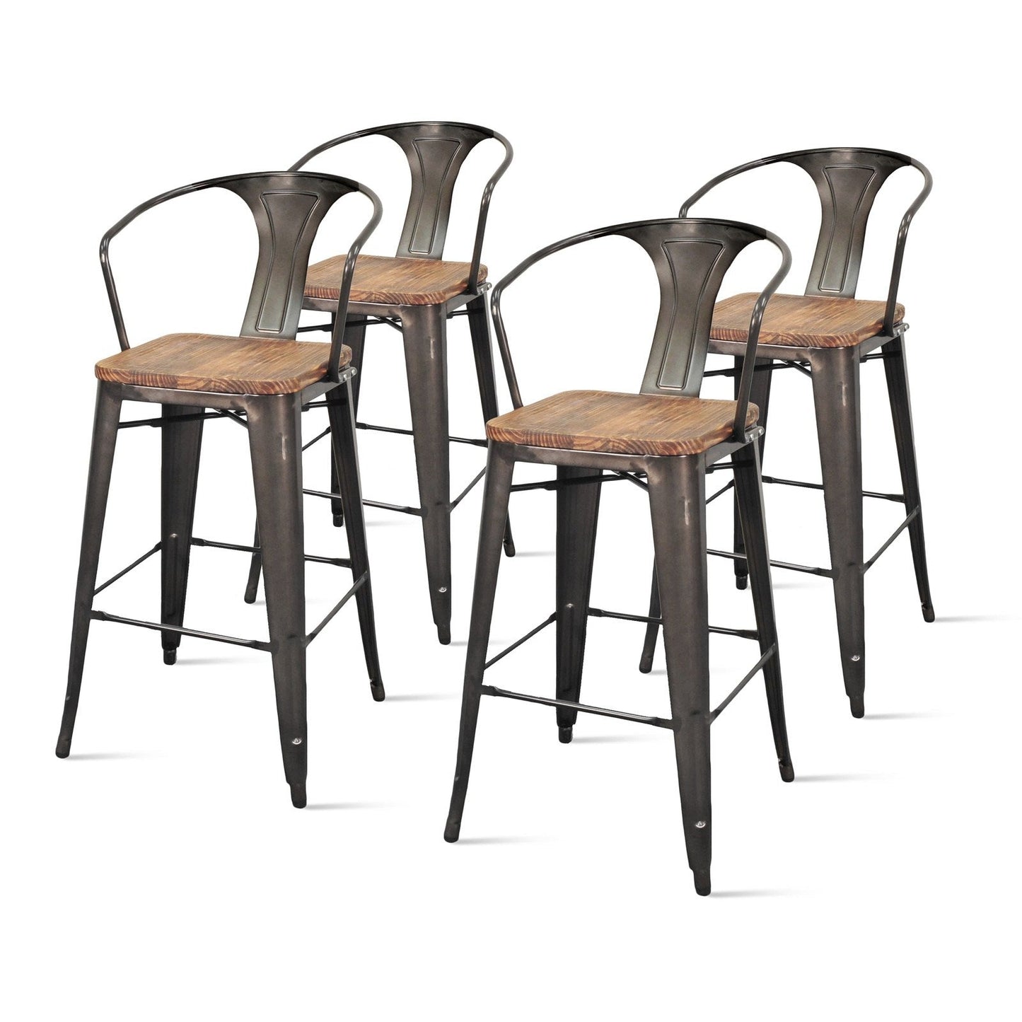 New Pacific Direct Metropolis Metal Bar Stool, (Set of 4) - 938544-GM