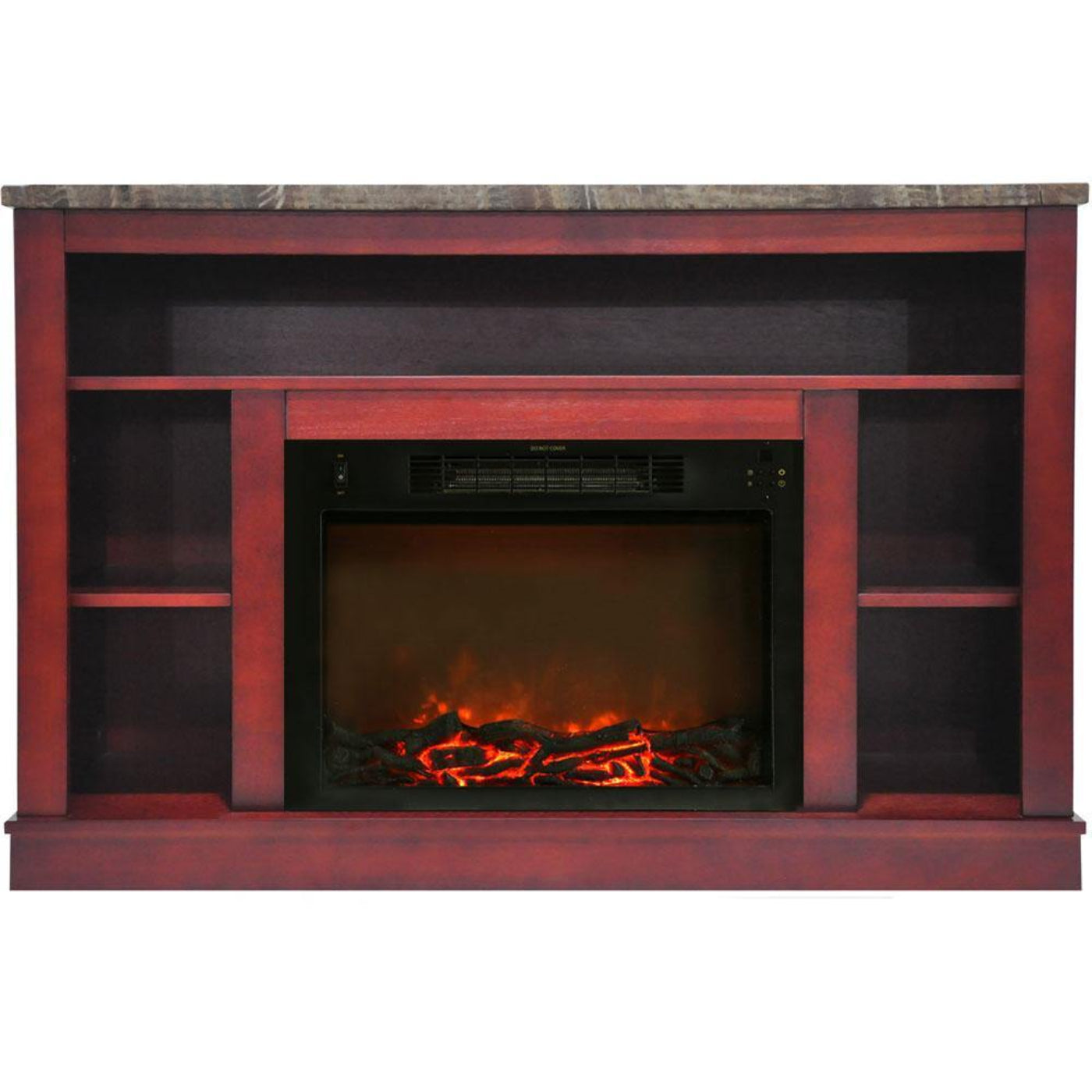 Cambridge 47 In. Electric Fireplace with a 1500W Log Insert and Cherry Mantel - CAM5021-1CHR