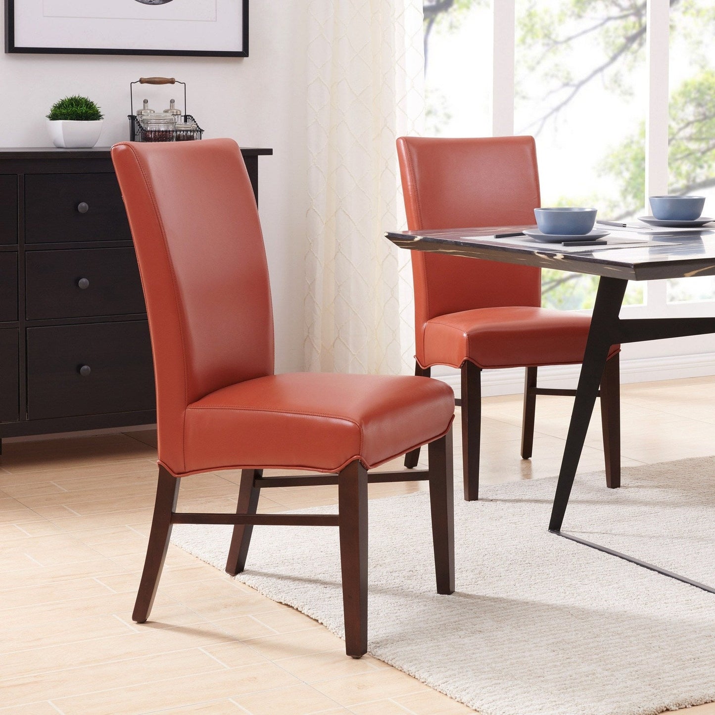New Pacific Direct Milton Bonded Leather Dining Chair, (Set of 2) - 268239B-8141