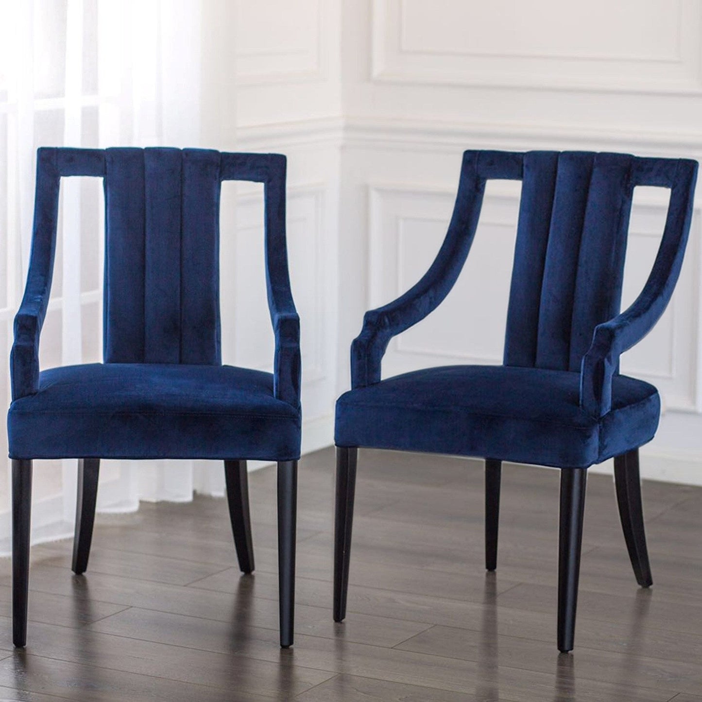 New Pacific Direct Viola Velvet Fabric Klismos Chair - 9900033-333