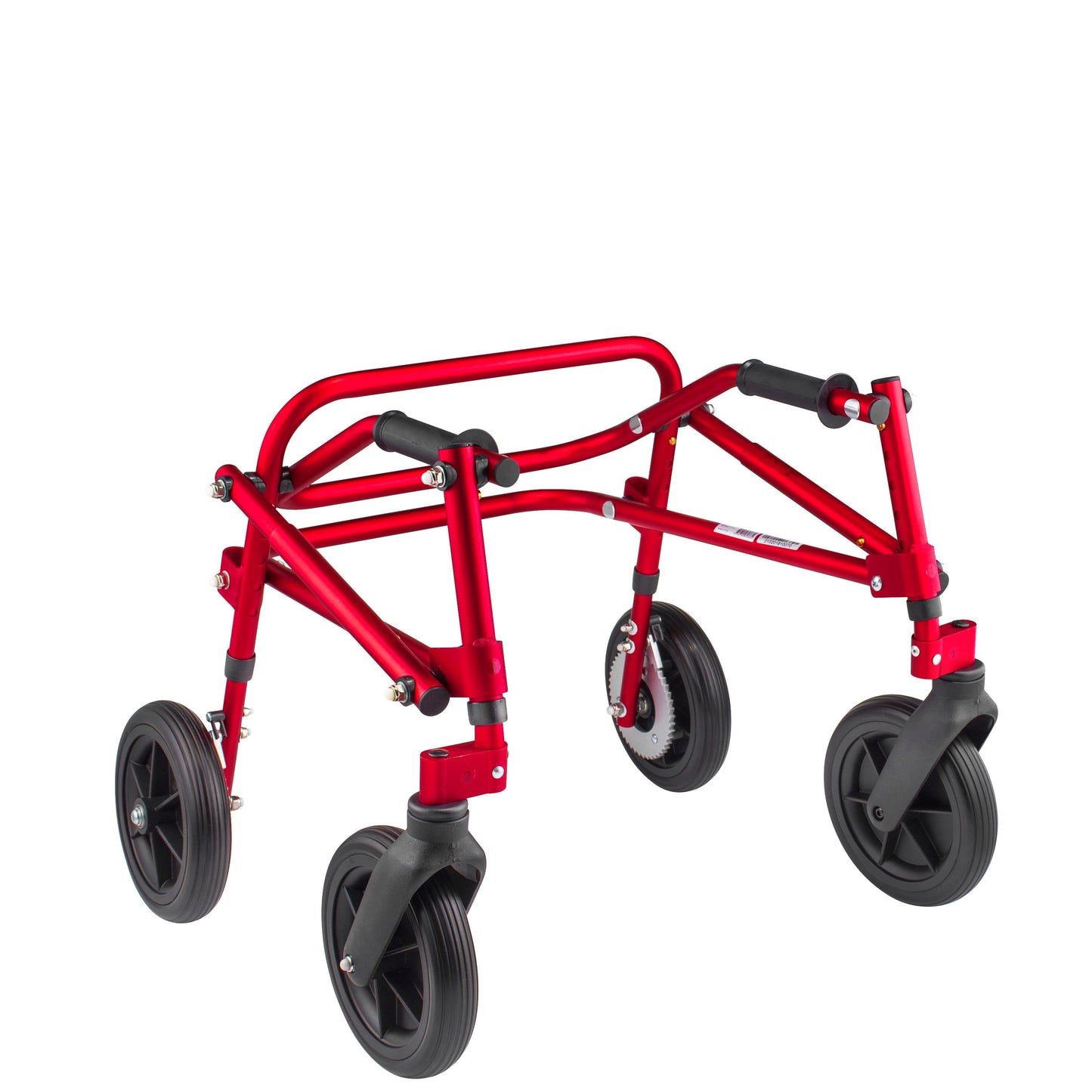 Tru Grit Klip 4 Wheeled Lightweight Walker/Gait Trainer with 8" Wheels – Extra Small Red -1770268500053_426
