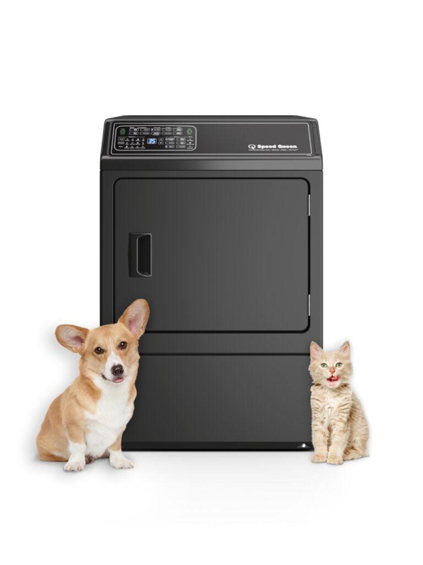 SPEED QUEEN DF7004BE DF7 Sanitizing Electric Dryer with Front Control Pet Plus Steam Over-Dry Protection Technology ENERGY STAR in Black - DF7004BE