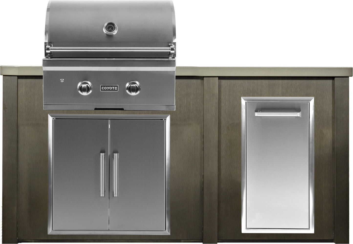 Haven 5 1/2 Ft Coyote Outdoor Kitchen Island w/ Trash Center - MHCOY66TRASH