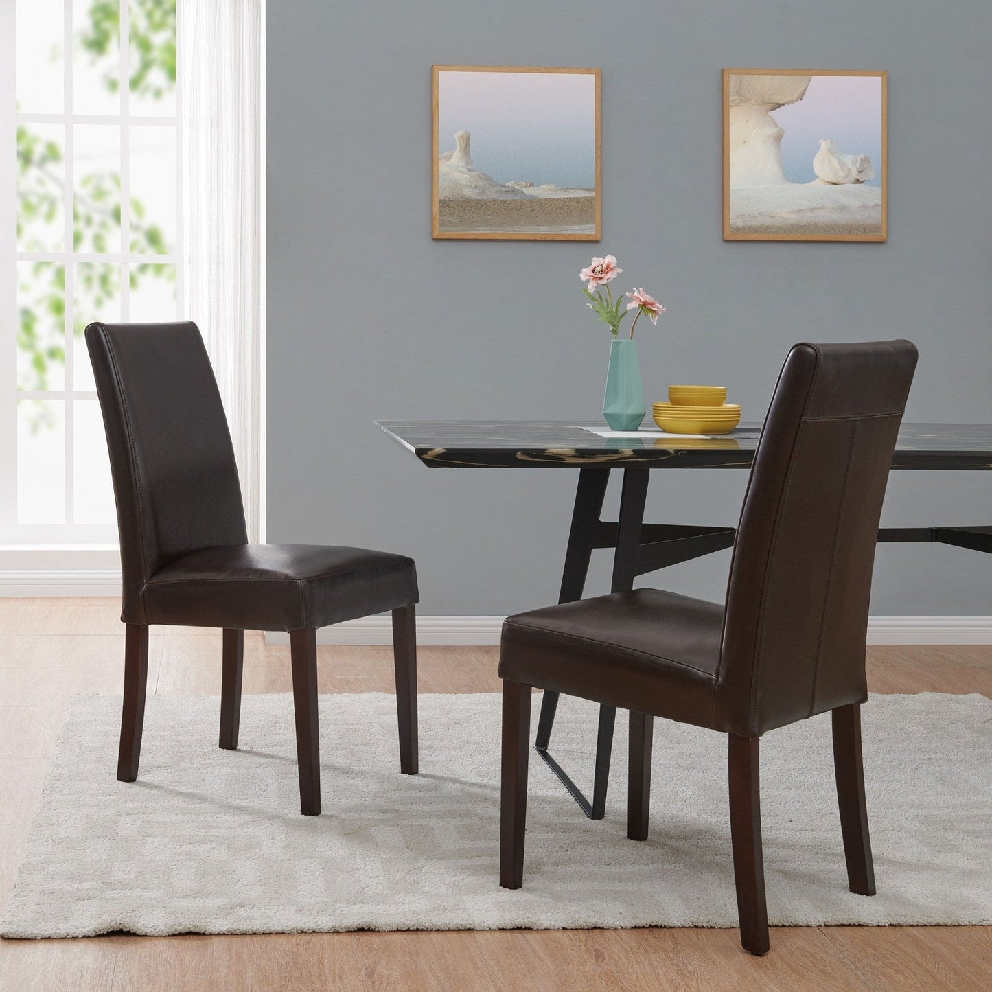 New Pacific Direct Hartford Bicast Leather Dining Chair, (Set of 2) - 198140-01