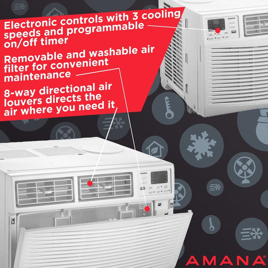 Amana - 22,000 BTU Window AC with Electronic Controls - AMAP222BW