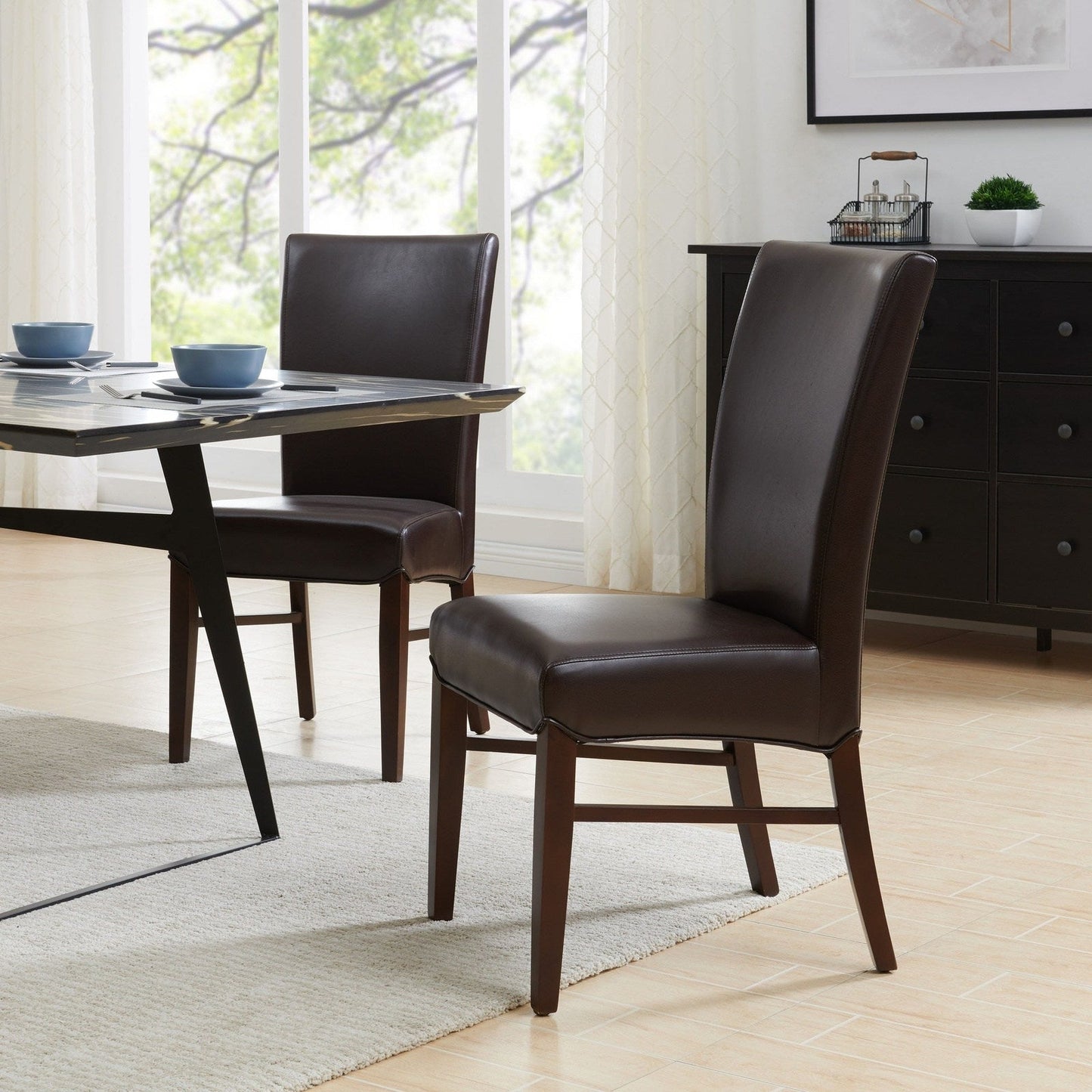 New Pacific Direct Milton Bonded Leather Dining Chair, (Set of 2) - 268239B-206