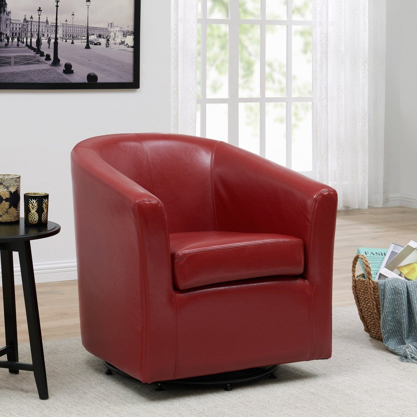 New Pacific Direct Hayden Swivel Bonded Leather Char - 193012B-67
