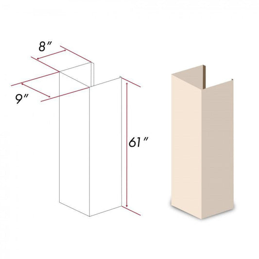 ZLINE 61 in. Wooden Chimney Extension for Ceilings up to 12.5 ft, - KBUF-E