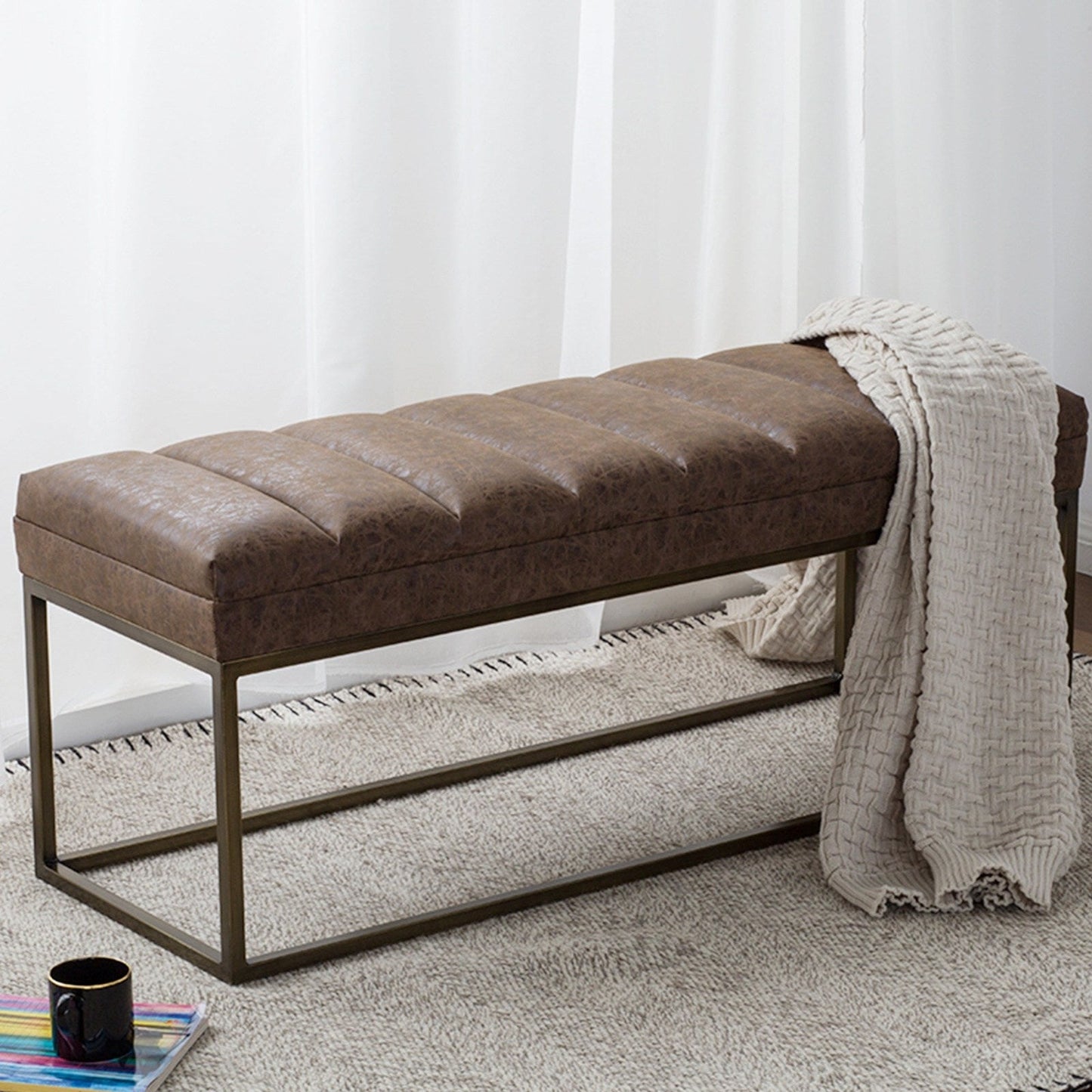 New Pacific Direct Darius PU Leather Bench - 3900030-NCE
