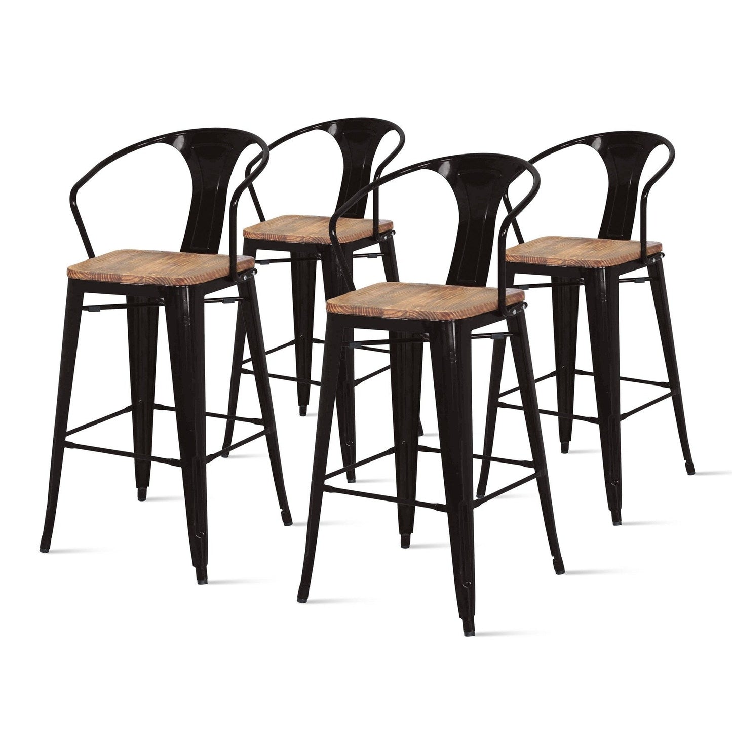 New Pacific Direct Metropolis Metal Bar Stool, (Set of 4) - 938544-B