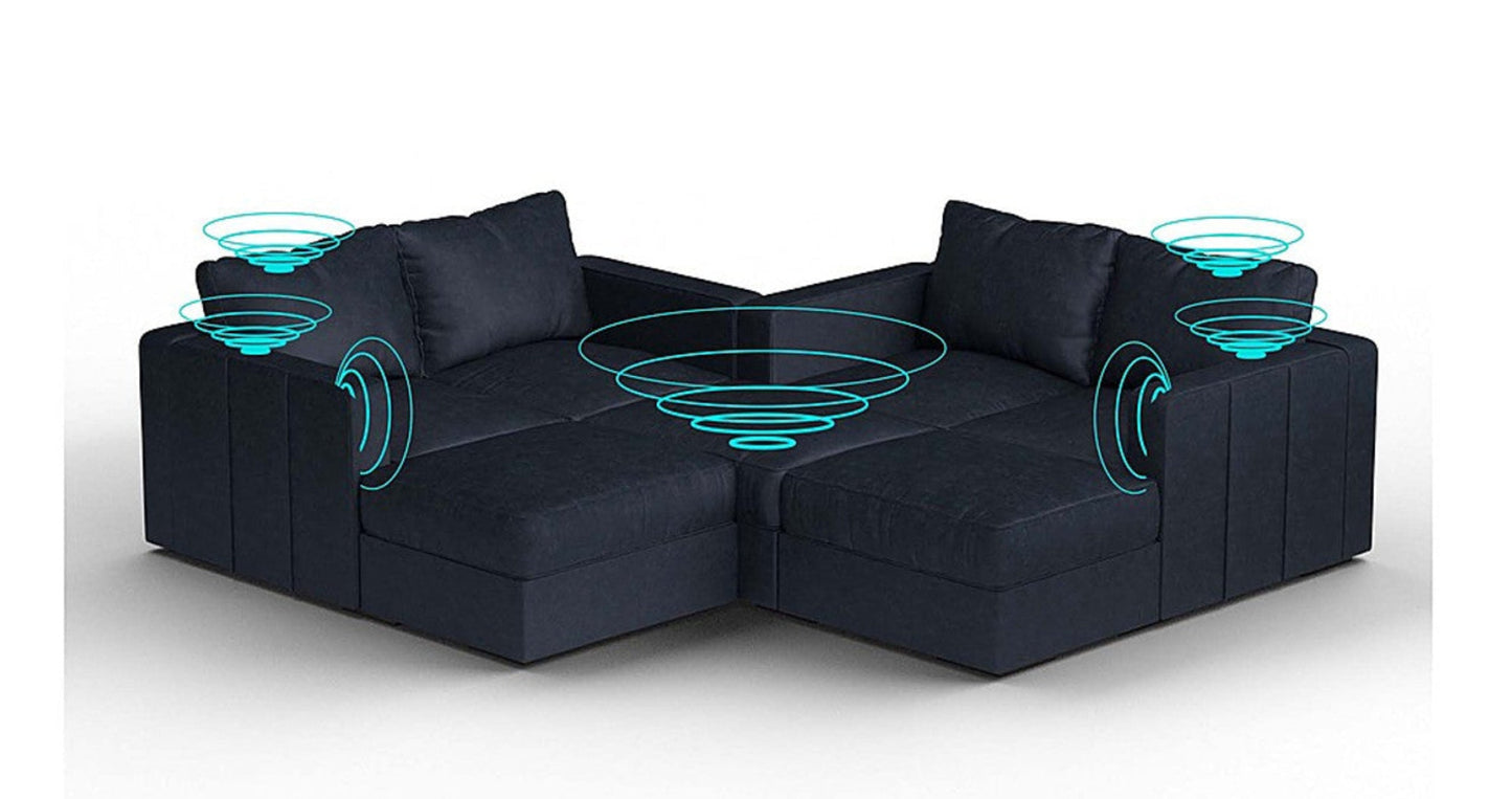 Lovesac – 7 Seats + 8 Sides Corded Velvet & Standard Foam with 10 Speaker Immersive Sound + Charge System – Midnight Navy - 1772864938099_548