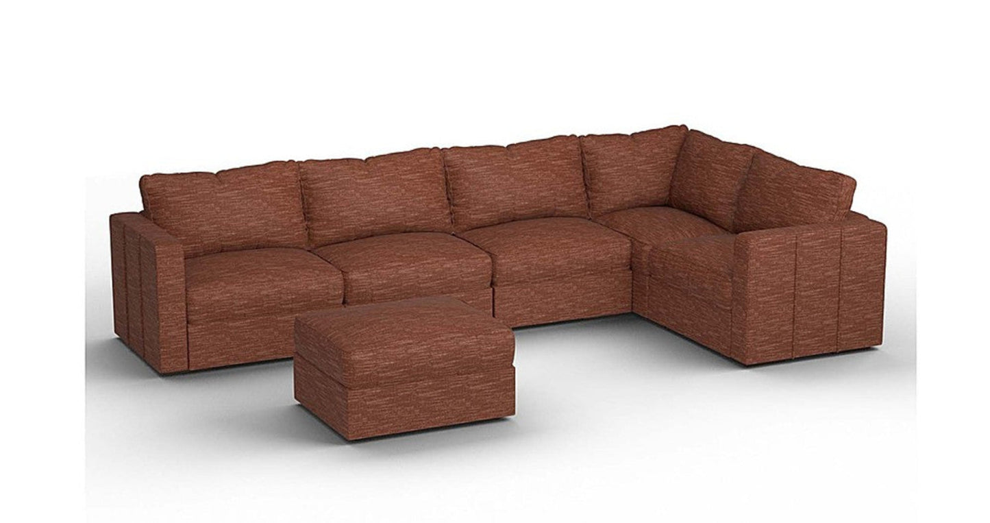 Lovesac – 6 Seats + 8 Sides Rained Chenille & Standard Foam – Terracotta - 1772863776849_499