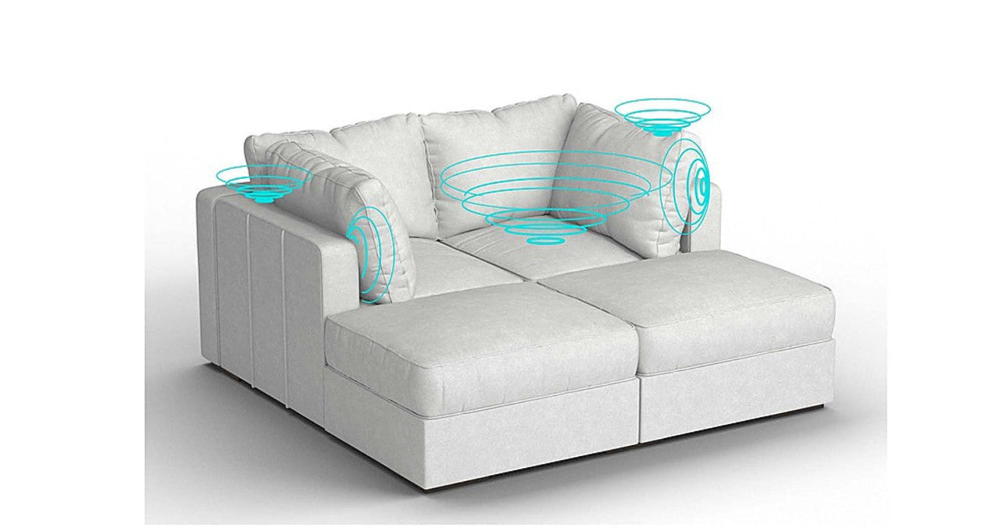 Lovesac – 4 Seats + 4 Sides Corded Velvet & Lovesoft with 8 Speaker Immersive Sound + Charge System – Sky Grey - 1772864989778_23