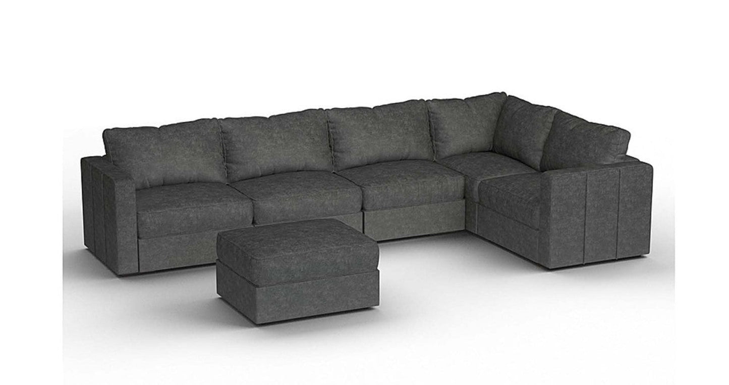 Lovesac – 6 Seats + 8 Sides Corded Velvet & Standard Foam – Charcoal Grey - SKU_1773036368912_570
