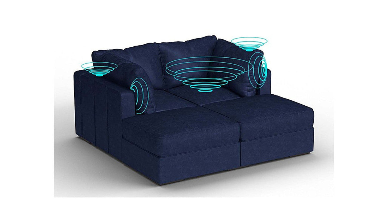 Lovesac – 4 Seats + 4 Sides Corded Velvet & Standard Foam with 8 Speaker Immersive Sound + Charge System – Sapphire Navy - 1772866221465_20