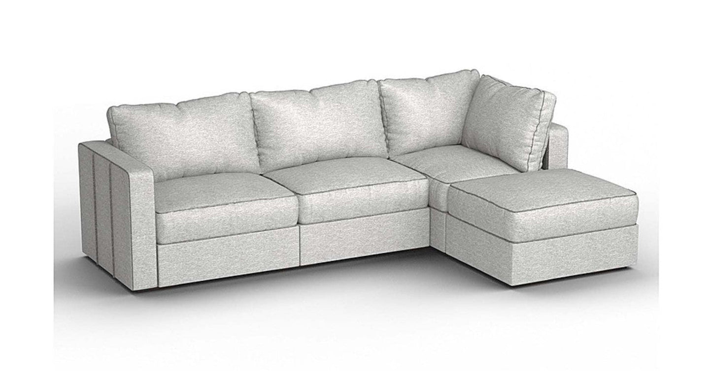 Lovesac – 4 Seats + 5 Sides Luxe Chenille & Standard Foam – Tonal Sterling - 1772863761547_56