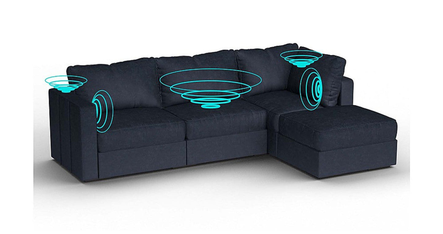 Lovesac – 4 Seats + 5 Sides Corded Velvet & Lovesoft with 8 Speaker Immersive Sound + Charge System – Midnight Navy - SKU_1772863452690_85