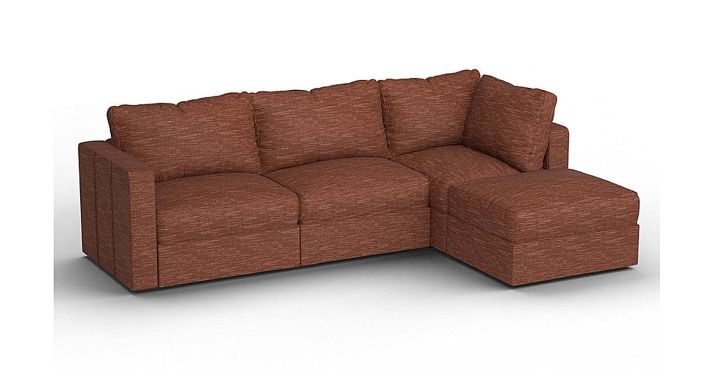 Lovesac – 4 Seats + 5 Sides Rained Chenille & Lovesoft – Terracotta - 1772866282574_50