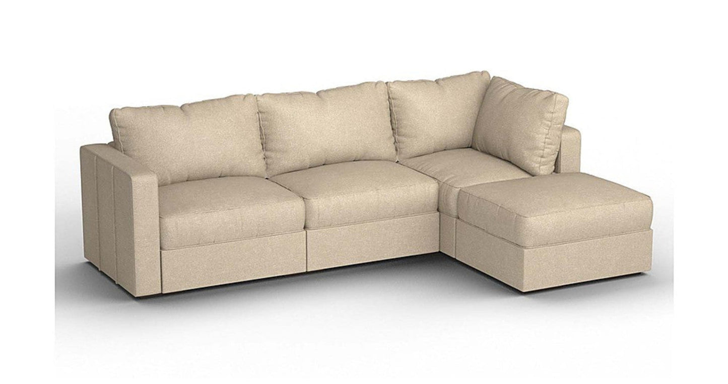 Lovesac – 4 Seats + 5 Sides Combed Chenille & Standard Foam – Tan - 1772861424178_622
