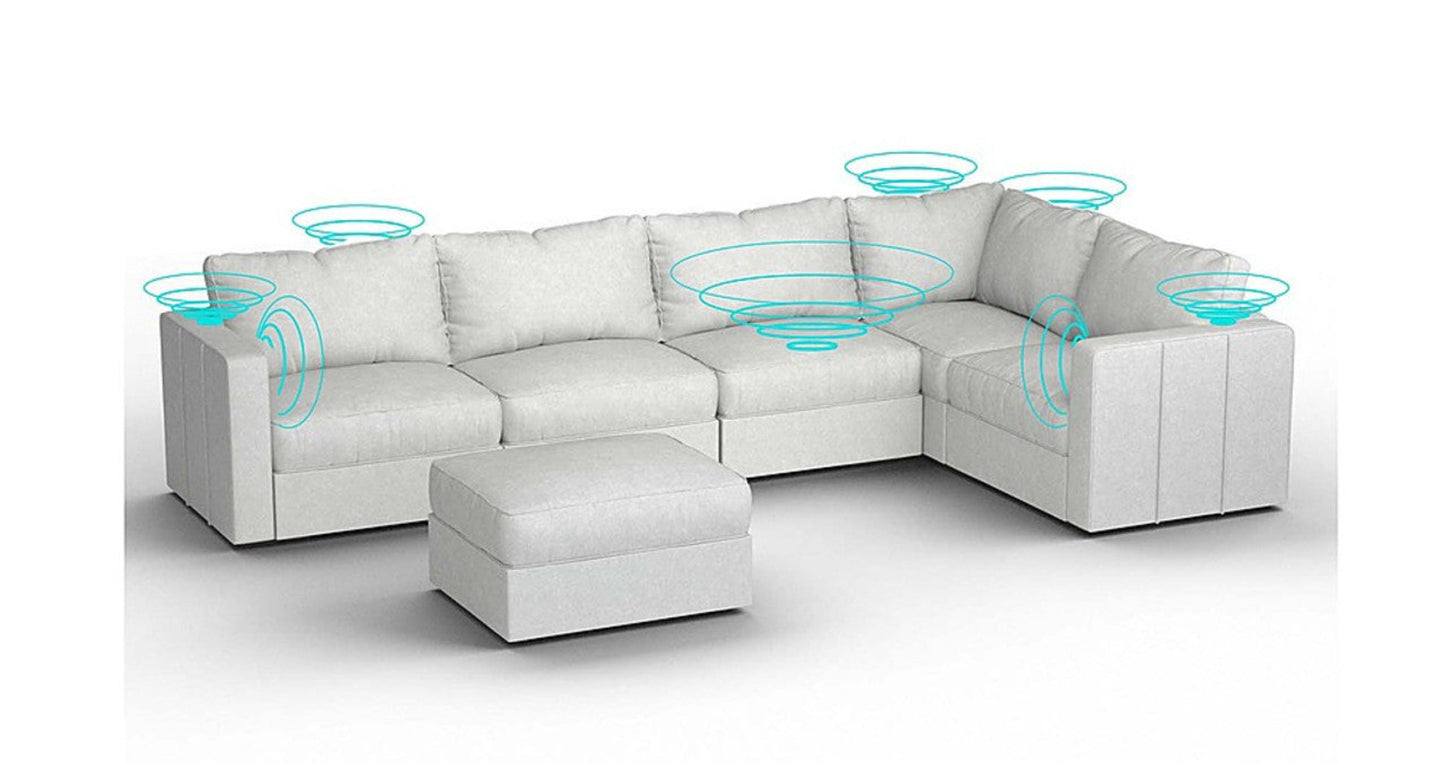 Lovesac – 6 Seats + 8 Sides Corded Velvet & Lovesoft with 8 Speaker Immersive Sound + Charge System – Sky Grey - SKU_1772861601779_168