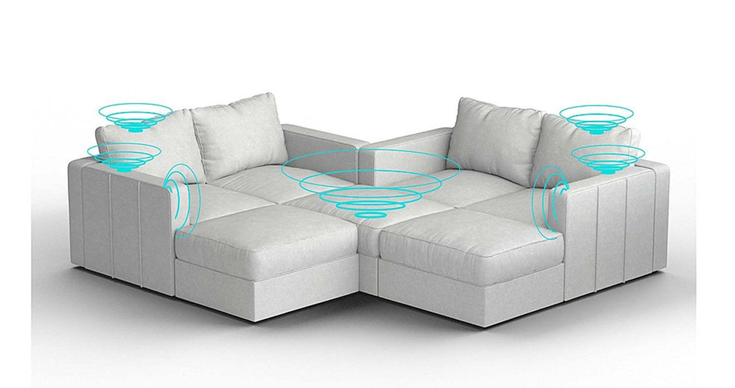 Lovesac – 7 Seats + 8 Sides Corded Velvet & Lovesoft with 10 Speaker Immersive Sound + Charge System – Sky Grey - 1772866327869_438