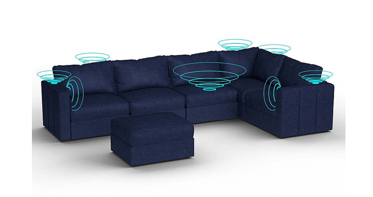 Lovesac – 6 Seats + 8 Sides Corded Velvet & Standard Foam with 8 Speaker Immersive Sound + Charge System – Sapphire Navy - SKU_1772866993943_208