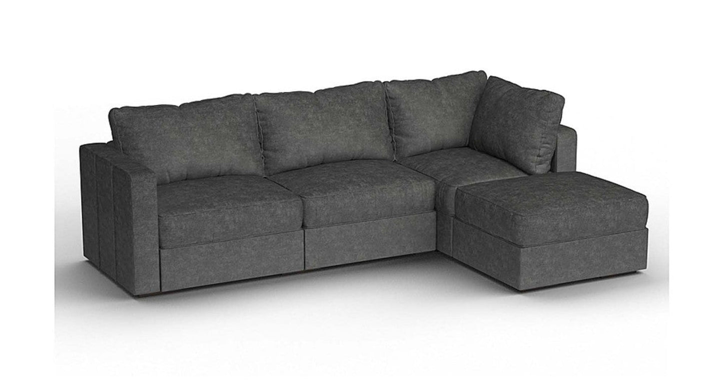 Lovesac – 4 Seats + 5 Sides Corded Velvet & Standard Foam – Charcoal Grey - SKU_1772866982451_344