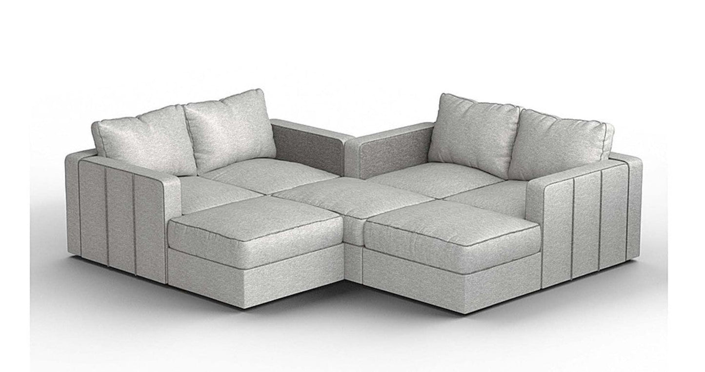 Lovesac – 7 Seats + 8 Sides Luxe Chenille & Lovesoft – Tonal Sterling - 1772866209231_969