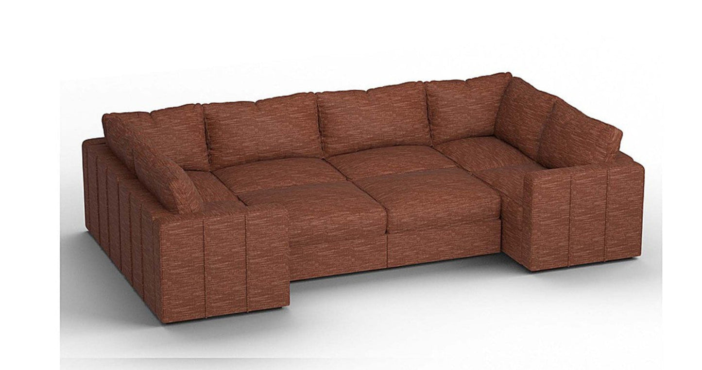 Lovesac – 8 Seats + 10 Sides Rained Chenille & Lovesoft – Terracotta - SKU_1772870920548_664
