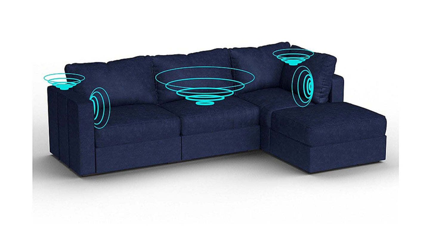 Lovesac – 4 Seats + 5 Sides Corded Velvet & Lovesoft with 6 Speaker Immersive Sound + Charge System – Sapphire Navy - SKU_1773036325681_667
