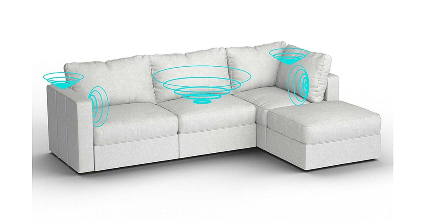 Lovesac – 4 Seats + 5 Sides Corded Velvet & Lovesoft with 8 Speaker Immersive Sound + Charge System – Sky Grey - SKU_1772863521918_207