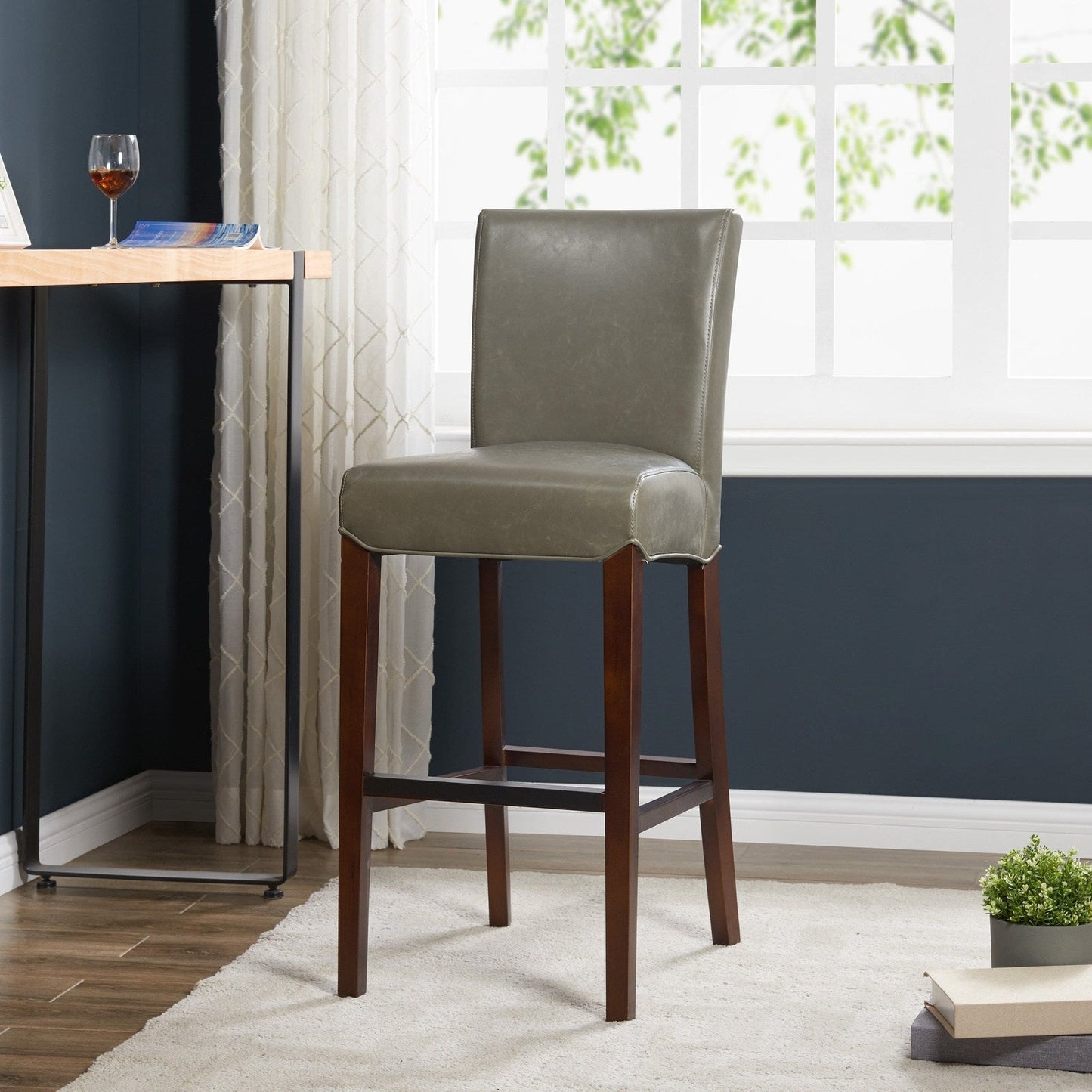 New Pacific Direct Milton Bonded Leather Bar Stool - 268530B-V04