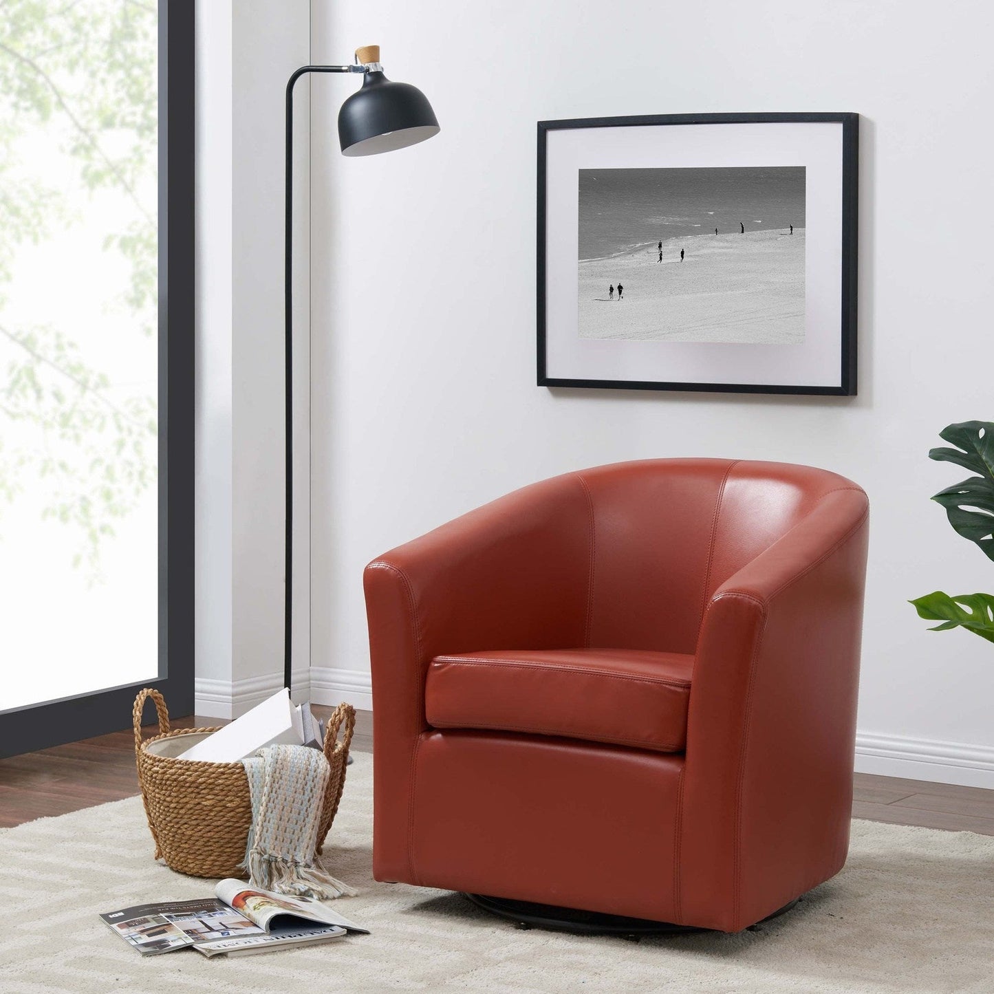 New Pacific Direct Hayden Swivel Bonded Leather Chair - 193012B-8141
