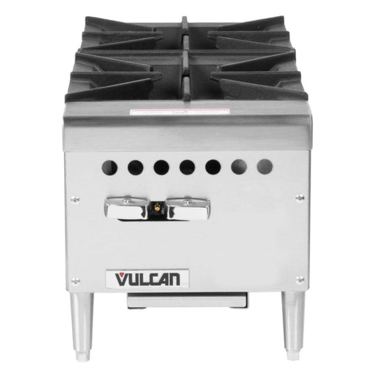 Vulcan - Restaurant Series Natural Gas 12” Countertop 2-Burner Hot Plate - 50,000 BTU - VCRH12