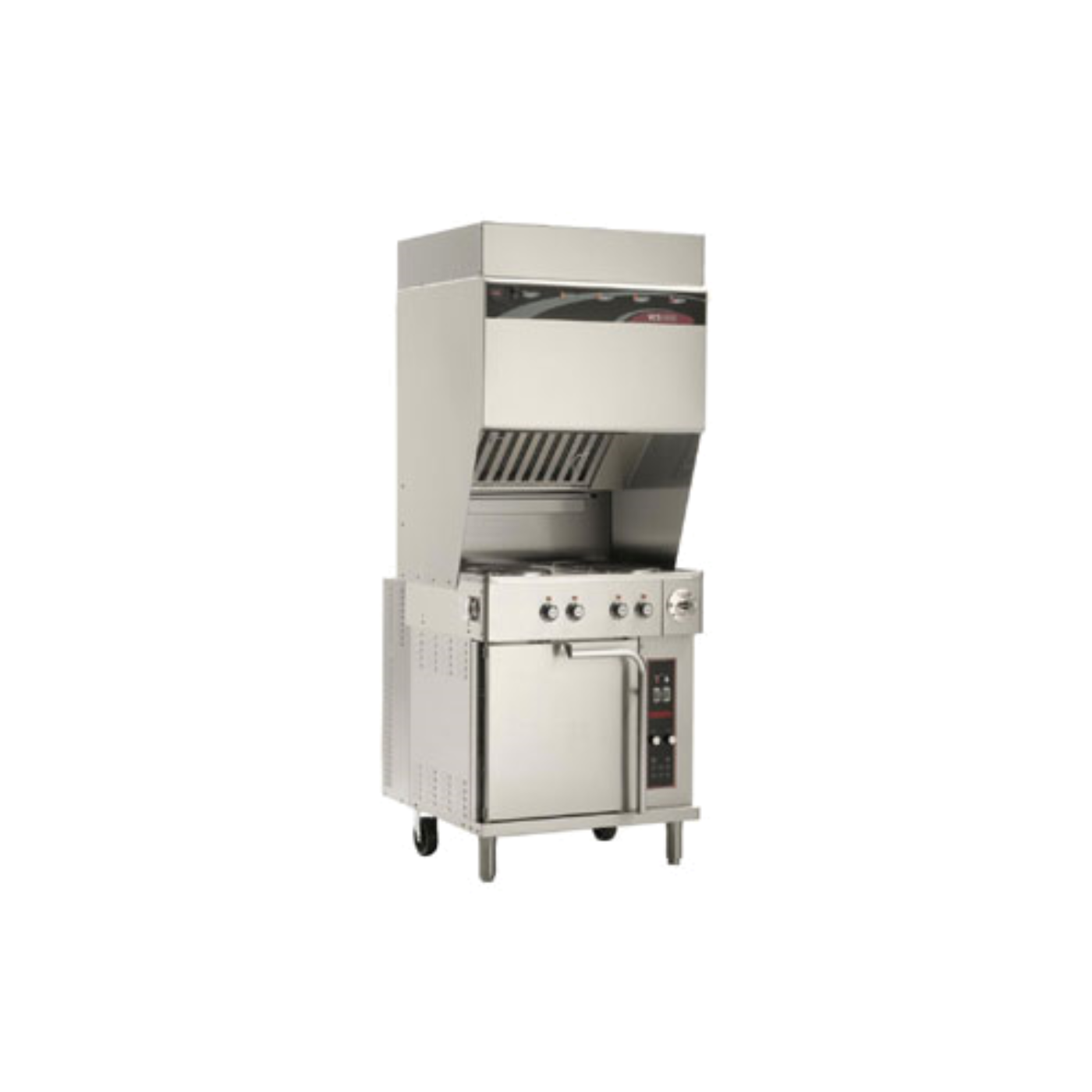 Globe Wells WVO-4HF Electric Ventless Cooktop with 4 French Plates & Convection Oven - WLWVO4HF
