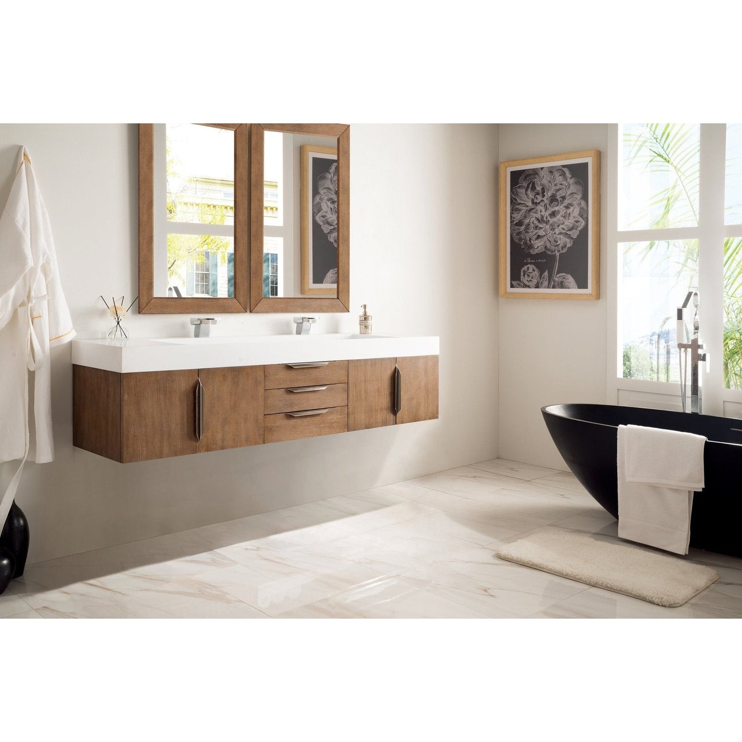James Martin Vanities Mercer Island 72" Double Vanity - 389-V72D-AGR-G-DGG