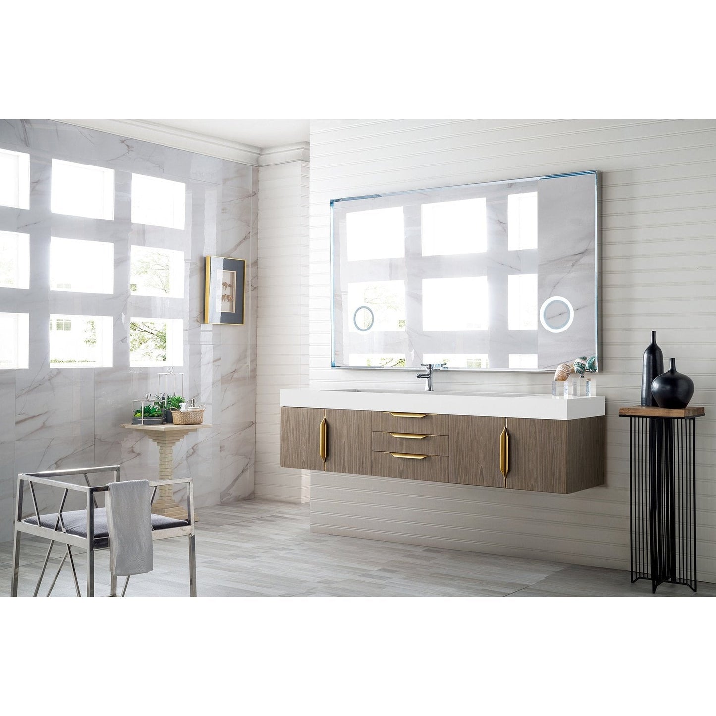 James Martin Vanities Mercer Island 72" Single Vanity - 389-V72S-AGR-G-DGG