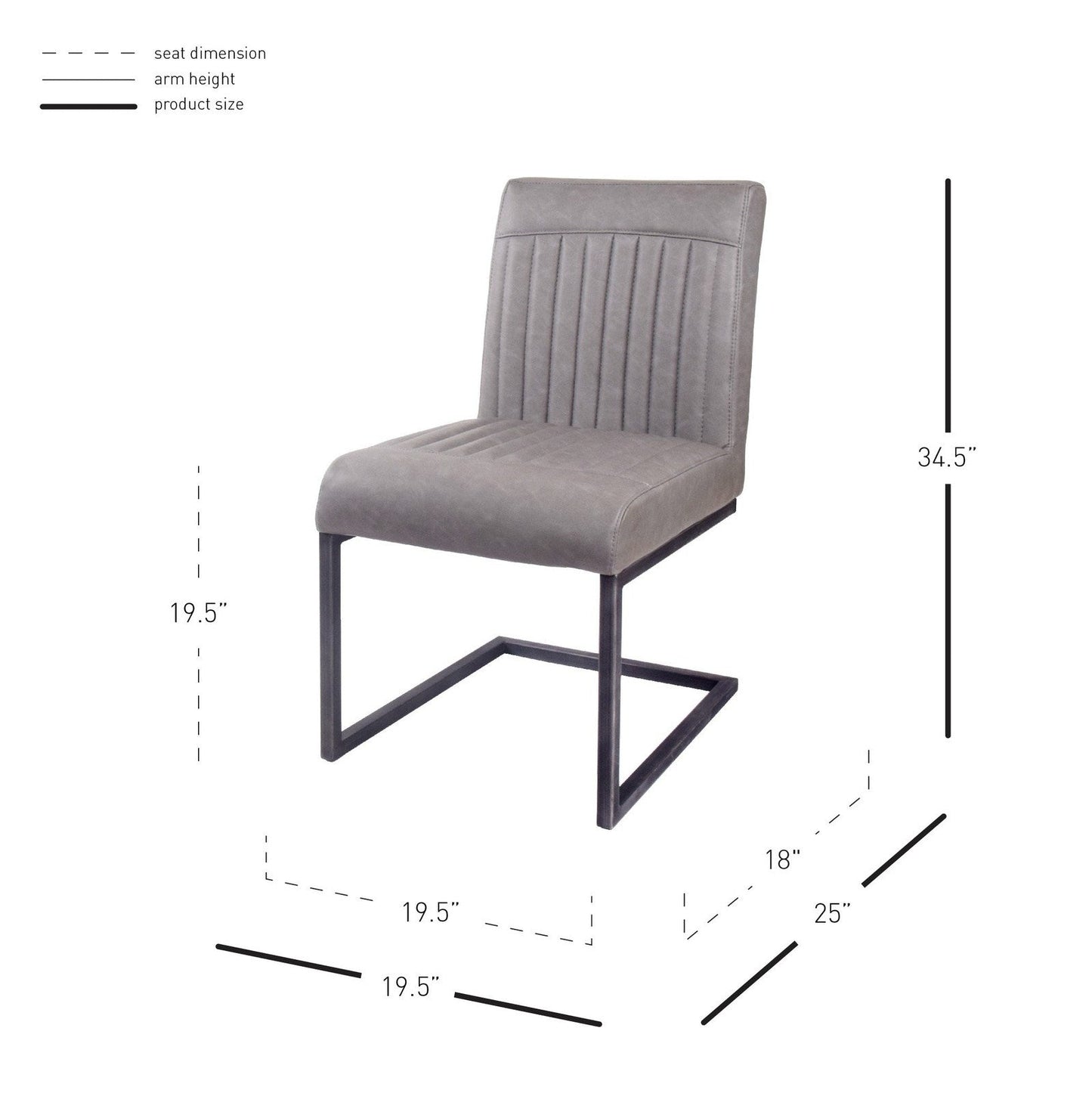 New Pacific Direct Ronan PU Leather Dining Chair, (Set of 2) -  1060002-216