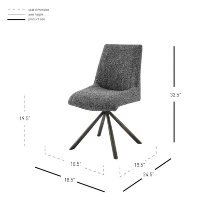 New Pacific Direct Viona Fabric Swivel Dining Side Chair (Seat), (Set of 2) 1060019-219 - 1060019-219