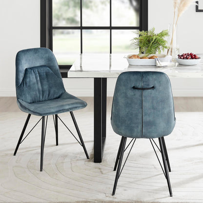 New Pacific Direct Pablo Velvet Fabric Dining Side Chair, (Set of 2) 1060021-217 - 1060021-217