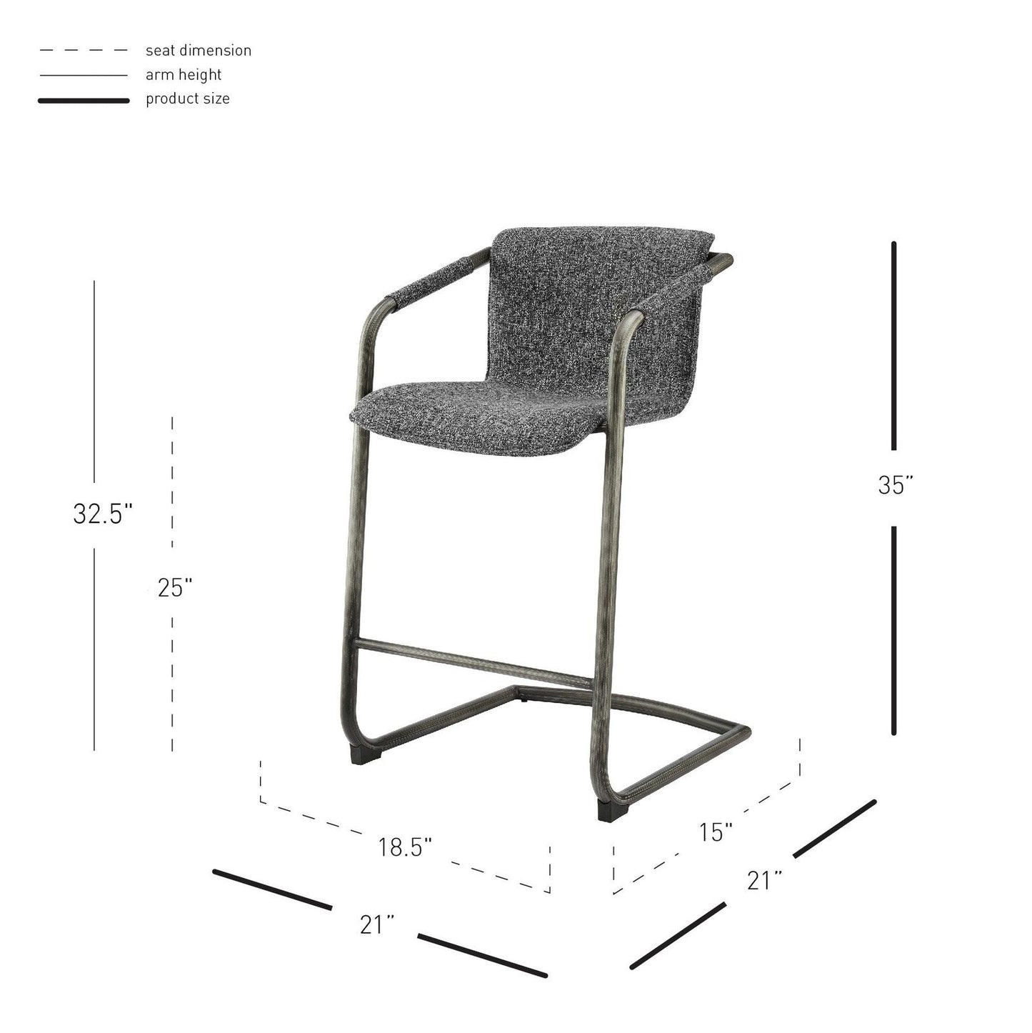 New Pacific Direct Indy Fabric Counter Stool, (Set of 2) 1060030-219 - 1060030-219