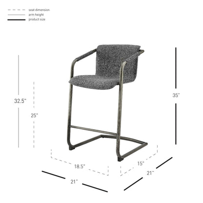 New Pacific Direct Indy Fabric Counter Stool, (Set of 2) 1060030-219 - 1060030-219