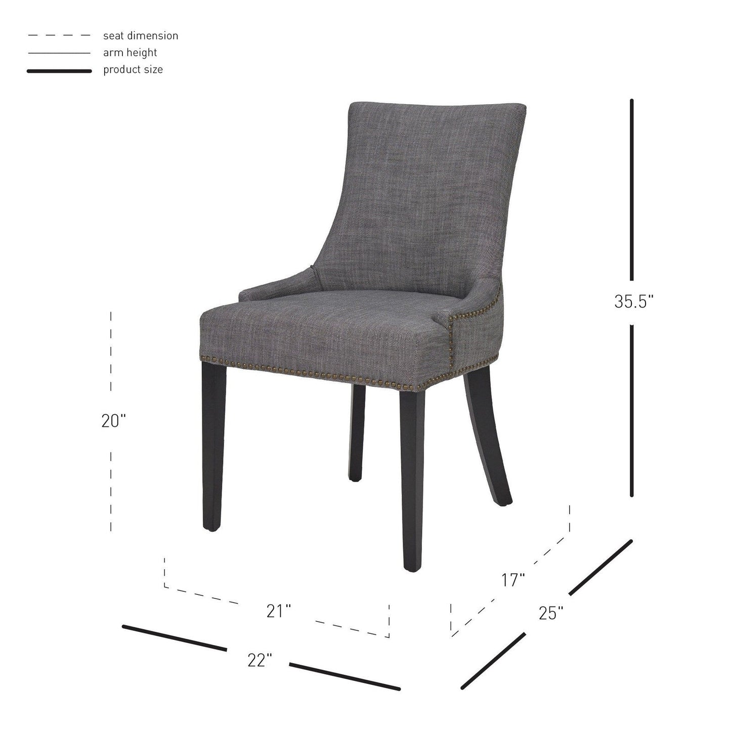 New Pacific Direct Charlotte KD Fabric Dining Chair, (Set of 2) 108237-SH-B