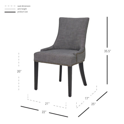 New Pacific Direct Charlotte KD Fabric Dining Chair, (Set of 2) 108237-SH-B