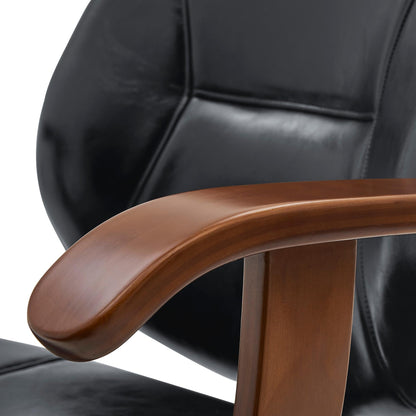 New Pacific Direct Samuel PU Bamboo Office Chair w/ Armrest  - 1160030-BWL
