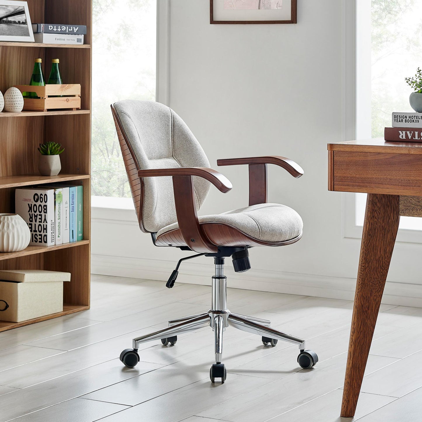 New Pacific Direct Samuel Fabric Bamboo Office Chair w/ Armrest  - 1160031-406WL