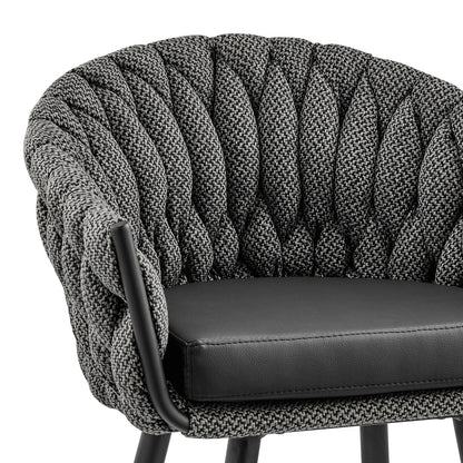 New Pacific Direct Fabian Fabric/ PU Bar Stool w/ Arms  - 1240017-5776