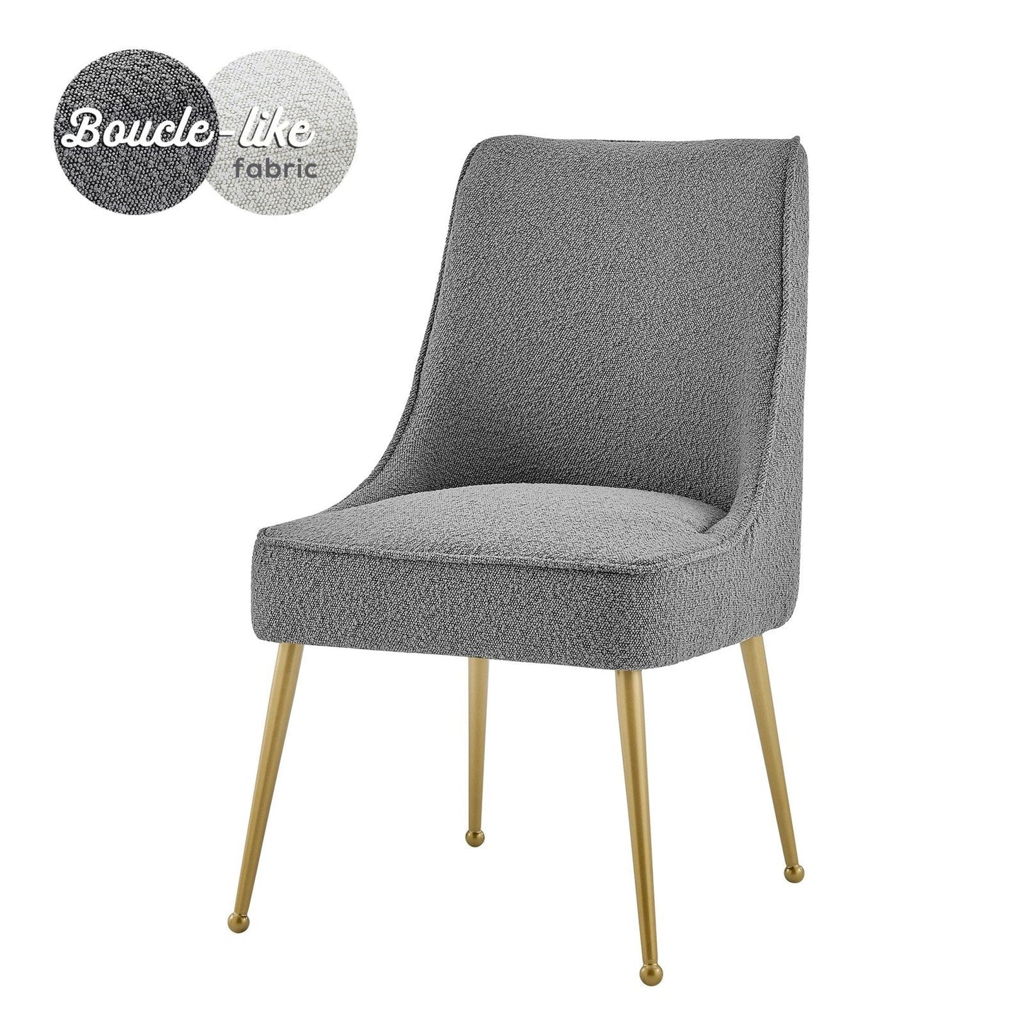 New Pacific Direct Cedric Fabric Dining Side Chair Gold Legs, (Set of 2)  - 1250026-564
